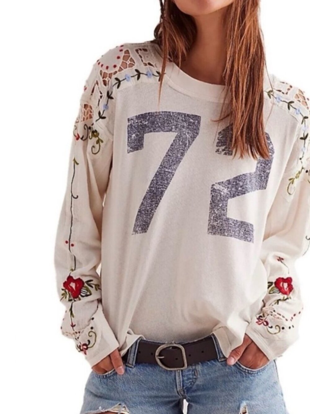 We the Free | 72 Embroidered Long Sleeve Top XS